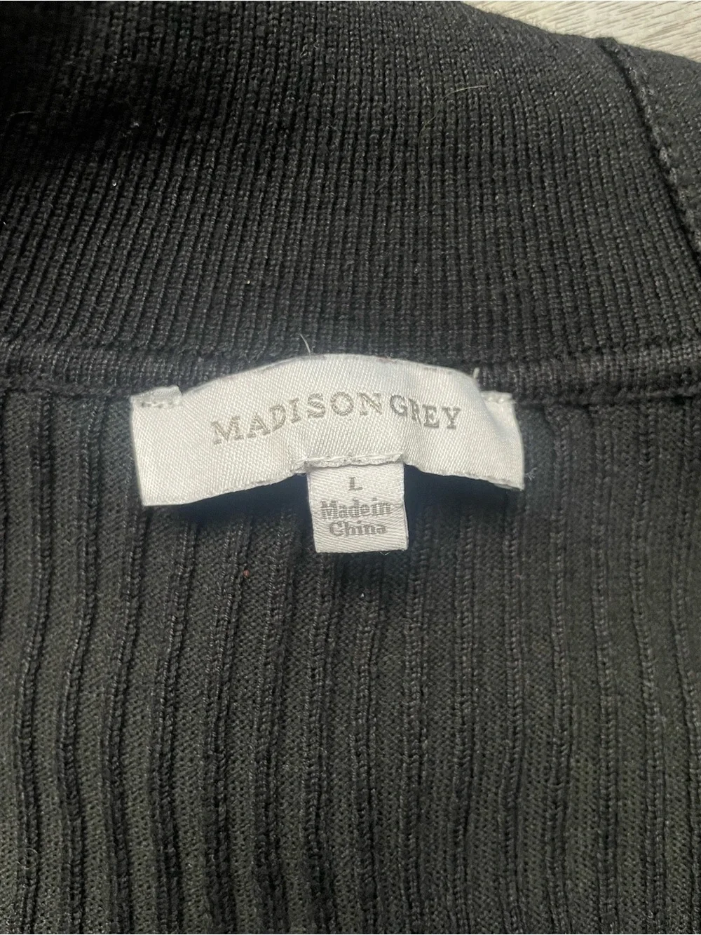 Madison Grey Women's Black Ribbed Turtleneck Sweater
